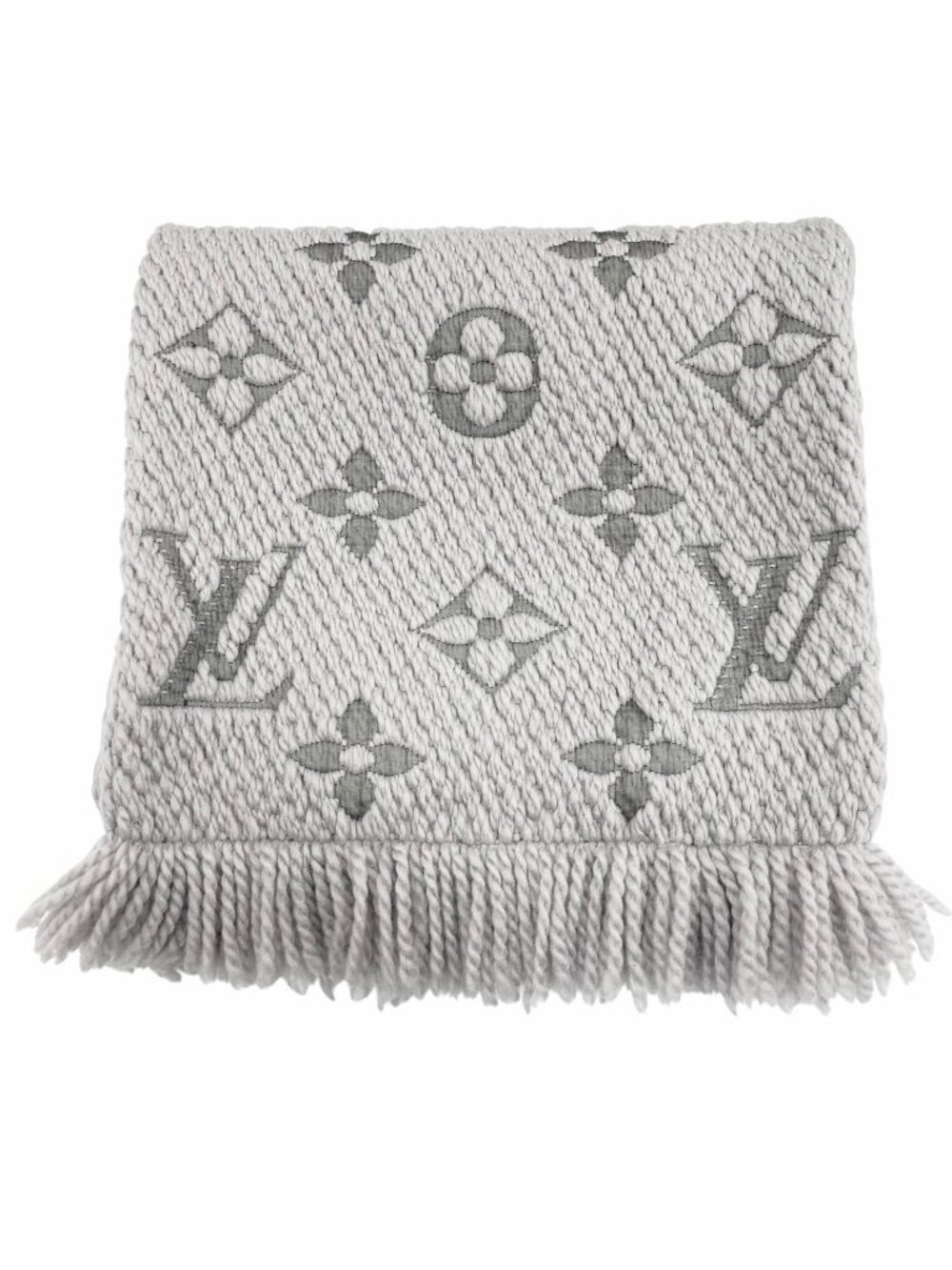 Louis Vuitton Echarpe Logo Mania Monogram Wool Silk Gripe Loulou Scarf